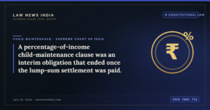 Vijayalakshmi R. v. C. L. Balaji: Supreme Court Rules That a Percentage-Based Child-Maintenance Clause Was an Interim Obligation