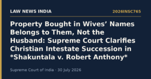 Property Bought in Wives’ Names Belongs to Them, Not the Husband: Supreme Court Clarifies Christian Intestate Succession in *Shakuntala v. Robert Anthony*